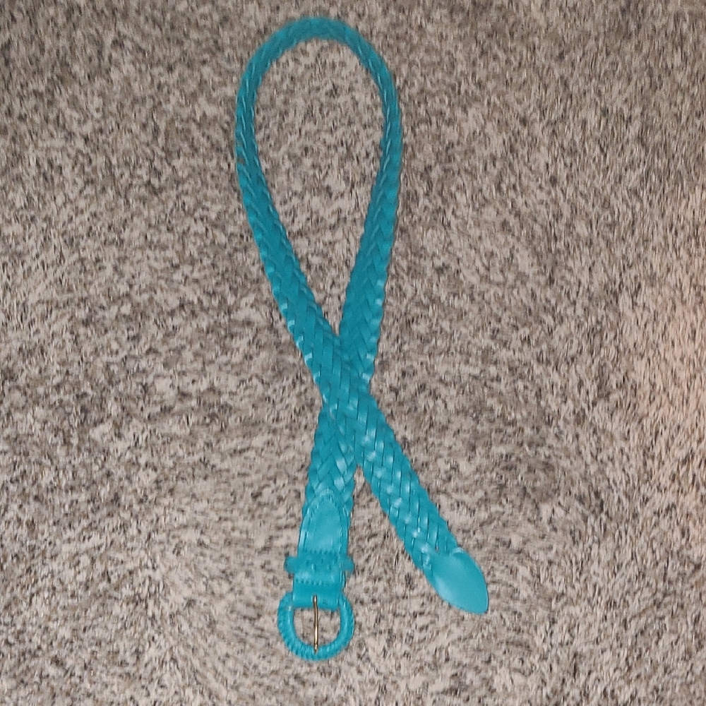Belt Braided Turquoise Leather Belt Women's Large
